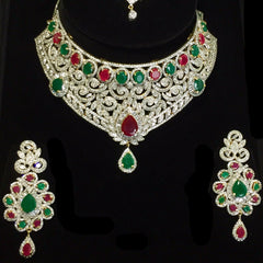 Ruby Emerald Necklace Set