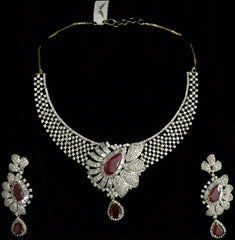 Ruby Drop Necklace Set