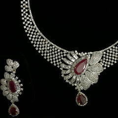 Ruby Drop Necklace Set