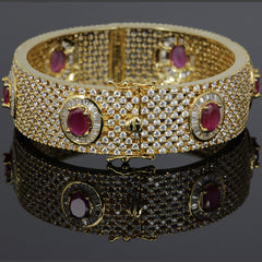 Paved Gold Ruby Cuff