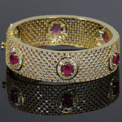 Paved Gold Ruby Cuff