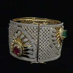 Elegant Ruby and Emerald Cuff