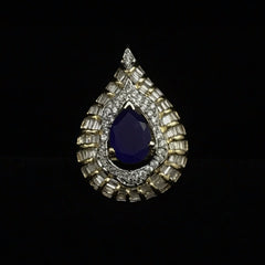 Sapphire Droplet Ring