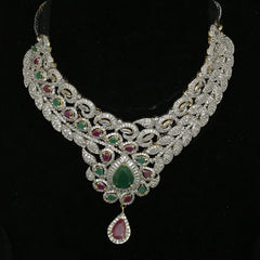 Leafy Gemstone Necklace set