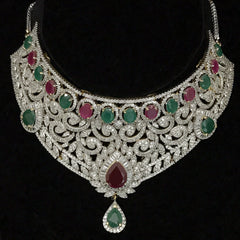 Ruby Emerald Necklace Set