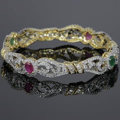 Ruby Emerald Pattern Bangle