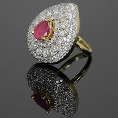 Interchangeable Dazzling Pear Ring