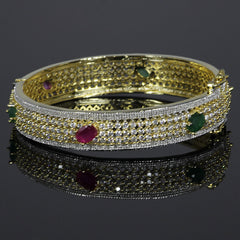 Emerald Ruby Milgrain Bangle